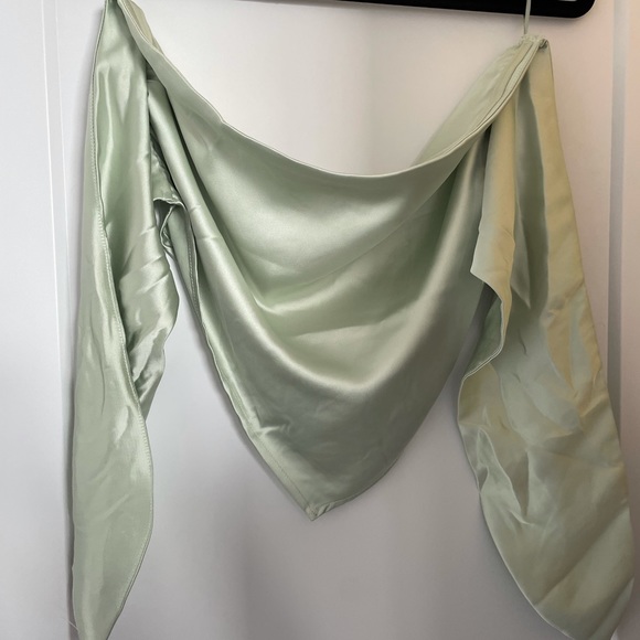 Satin strapless scarf top - Picture 1 of 3